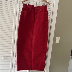 Reformation Cherry Red Long Skirt